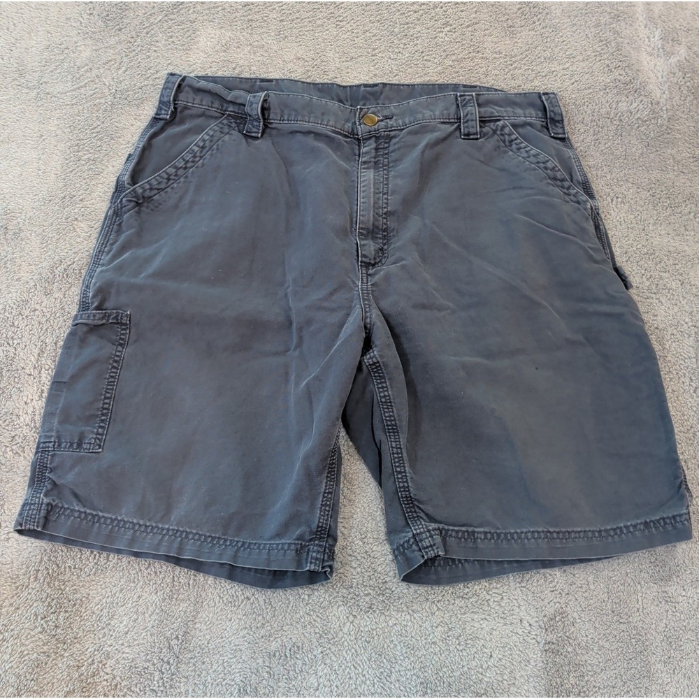 Carhartt B147 NVY Mens 40 Navy Blue Canvas Original Fit Carpenter Work Shorts